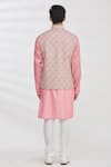 Shop_RNG Safawala_Pink Bundi Blended Silk Kurta Cotton Silk Churidar Dupion And Set For Kids For Kids_at_Aza_Fashions