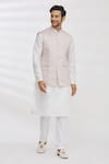 Buy_RNG Safawala_Pink Bundi Brocade  Kurta And Churidar Dupion Woven & Set For Kids For Kids_at_Aza_Fashions