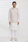 RNG Safawala_Pink Bundi Brocade  Kurta And Churidar Dupion Woven & Set For Kids For Kids_Online_at_Aza_Fashions