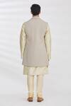 Shop_RNG Safawala_Grey Jacket French Terry Embroidered Thread Work And Kurta Set _at_Aza_Fashions