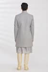 Shop_Rng Safawala_Grey Kurta And Pant Dupion Silk, Jacket French Terry Sequins Longline & Set _at_Aza_Fashions
