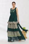 Buy_Naintara Bajaj_Green Georgette Muslin Printed Lehenga Set_at_Aza_Fashions