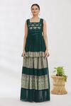 Naintara Bajaj_Green Georgette Muslin Printed Lehenga Set_Online_at_Aza_Fashions