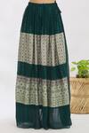 Naintara Bajaj_Green Georgette Muslin Printed Lehenga Set_at_Aza_Fashions