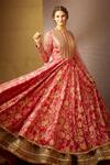 Buy_Moledro_Pink Modal Satin And Lurex Dupatta Organza Screen Print Baani Anarkali With _at_Aza_Fashions