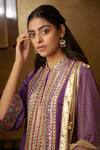 Shop_Moledro_Purple Modal Satin, Crepe Dupatta Butterfly Net Saira Kurta Sharara Set _Online_at_Aza_Fashions