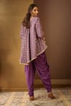 Shop_Moledro_Purple Crepe Embellished Floral Motifs Geet Dhoti Pant Set _at_Aza_Fashions