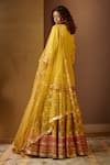 Shop_Moledro_Yellow Modal Satin Dupatta Butterfly Net Embellished Khwaish Sharara Set _at_Aza_Fashions