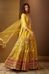 Moledro_Yellow Modal Satin Dupatta Butterfly Net Embellished Khwaish Sharara Set _Online_at_Aza_Fashions