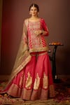 Buy_Moledro_Pink Organza, Modal Satin, Lurex Dupatta Aaina Embroidered Sharara Set _at_Aza_Fashions