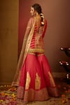 Shop_Moledro_Pink Organza, Modal Satin, Lurex Dupatta Aaina Embroidered Sharara Set _at_Aza_Fashions