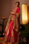 Moledro_Pink Organza, Modal Satin, Lurex Dupatta Aaina Embroidered Sharara Set _Online_at_Aza_Fashions