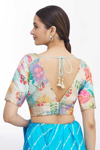 Shop_Nazaakat By Samara Singh_Multi Color Printed Blouse _at_Aza_Fashions