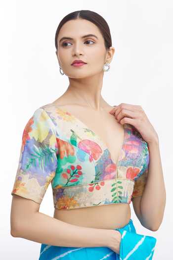 Nazaakat By Samara Singh_Multi Color Printed Blouse _Online_at_Aza_Fashions