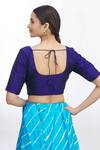 Shop_Nazaakat by Samara Singh_Blue Mulberry Silk Round Saree Blouse For Women_at_Aza_Fashions