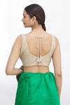 Shop_Nazaakat by Samara Singh_Gold Polyester Metallic Sleeveless Blouse_at_Aza_Fashions
