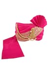Shop_Samyukta Singhania_Pink Lace Dupion Silk Embellished Safa_at_Aza_Fashions