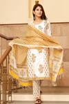 Buy_Pheeta_White Cotton Printed Floral Round Kurta Set For Women_at_Aza_Fashions