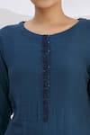 Neha Khullar_Blue Chanderi Dori Round Embroidered Kurta Pant Set _at_Aza_Fashions
