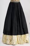 Shop_Neha Khullar_Black Raw Silk Embroidered Zari And Sequins V Neck Lehenga Set _Online_at_Aza_Fashions