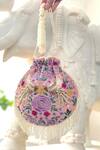 Buy_Adora By Ankita_Multi Color Beads, Sequins, Embroidery Poly Silk Embellished Potli Bag _at_Aza_Fashions