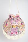 Buy_Adora By Ankita_Multi Color Beads, Sequins, Embroidery Poly Silk Embellished Potli Bag _Online_at_Aza_Fashions