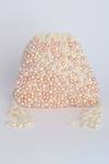 Shop_Adora By Ankita_White Beads Poly Silk Embellished Potli Bag _at_Aza_Fashions