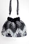 Buy_Adora By Ankita_Black Crystals, Beads Velvet Embellished Potli Bag _Online_at_Aza_Fashions
