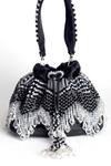 Shop_Adora By Ankita_Black Crystals, Beads Velvet Embellished Potli Bag _Online_at_Aza_Fashions