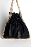 Buy_Adora by Ankita_Black Chain Velvet Potli Bag _at_Aza_Fashions