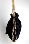 Adora by Ankita_Black Chain Velvet Potli Bag _Online_at_Aza_Fashions