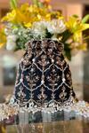 Buy_Adora By Ankita_Black Pearls, Zari, Sequins Poly Silk Embellished Potli Bag _Online_at_Aza_Fashions