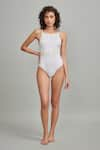 Dash and Dot_White Outer 78% Recycled Polyester Embroidered Floral Round Swimsuit  _Online_at_Aza_Fashions