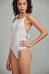 Buy_Dash and Dot_White Outer 78% Recycled Polyester Embroidered Floral Round Swimsuit  _Online_at_Aza_Fashions