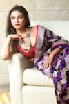 Shop_Pinki Sinha_Purple Handwoven Banarasi Silk Geometric Motifs Saree_at_Aza_Fashions