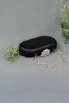 Buy_Label Sneha_Black Agate Stone Marble Oval Baroque Clutch_at_Aza_Fashions
