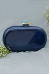 Shop_Label Sneha_Blue Agate Stone Baroque Capsule Marble Clutch _at_Aza_Fashions