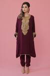 Buy_Daljit Sudan_Purple Kurta And Pant Crepe Dupatta Georgette Tilla Round Embroidered Set _Online_at_Aza_Fashions