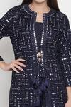 Shop_Twenty Nine_Blue Georgette Mirror Work Embellished Jacket_Online_at_Aza_Fashions