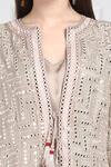 Buy_Twenty Nine_Grey Georgette Mirror Work Embellished Jacket _Online_at_Aza_Fashions