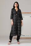 Buy_Twenty Nine_Black Georgette Lucknowi Embellishment Mirror Work Jacket _at_Aza_Fashions