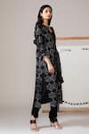 Twenty Nine_Black Georgette Lucknowi Embellishment Mirror Work Jacket _Online_at_Aza_Fashions