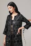 Buy_Twenty Nine_Black Georgette Lucknowi Embellishment Mirror Work Jacket _Online_at_Aza_Fashions
