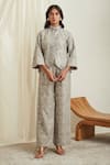 Buy_Twenty Nine_Grey Georgette Lucknowi Mirror Embellished Jacket_at_Aza_Fashions