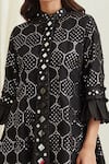 Twenty Nine_Black Georgette Embellishment Mirror Work Band Long Jacket _at_Aza_Fashions