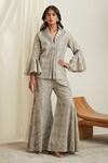 Buy_Twenty Nine_Grey Georgette Mirror Work Embellished Sharara Pant _at_Aza_Fashions