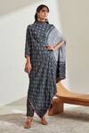 Buy_Twenty Nine_Grey Linen Satin Solid Pant _at_Aza_Fashions