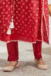 Shop_Twenty Nine_Red Linen Satin Solid Pant _Online_at_Aza_Fashions