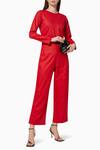 Buy Red Terry Rayon Plain Round Neck Hera Jumpsuit For Women by ...