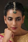 Buy_Paisley Pop_Gold Plated Kundan Maangtikka With Pearl Drops _at_Aza_Fashions